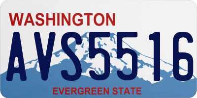 WA license plate AVS5516