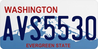 WA license plate AVS5530