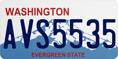 WA license plate AVS5535