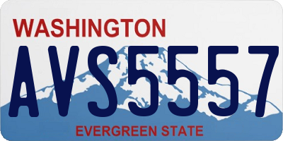 WA license plate AVS5557