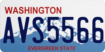 WA license plate AVS5566
