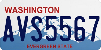 WA license plate AVS5567