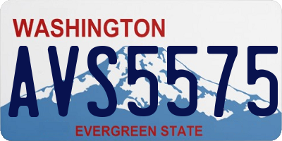 WA license plate AVS5575