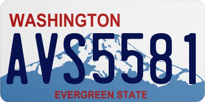 WA license plate AVS5581