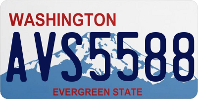 WA license plate AVS5588