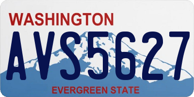 WA license plate AVS5627