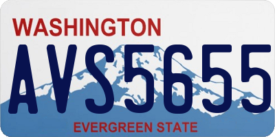 WA license plate AVS5655