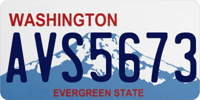 WA license plate AVS5673