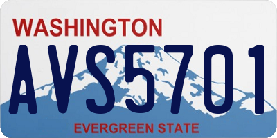 WA license plate AVS5701