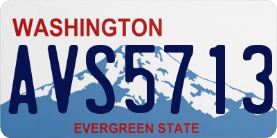 WA license plate AVS5713