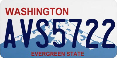WA license plate AVS5722