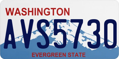 WA license plate AVS5730