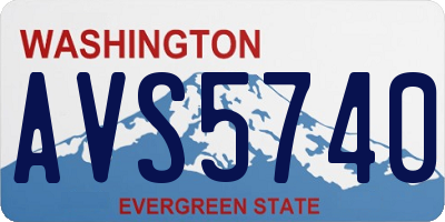 WA license plate AVS5740
