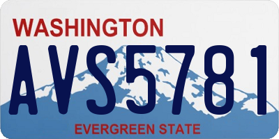 WA license plate AVS5781