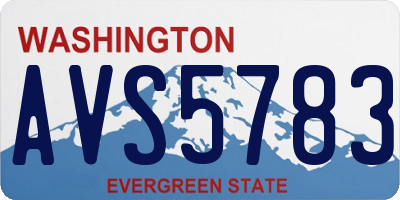 WA license plate AVS5783