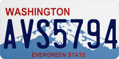 WA license plate AVS5794