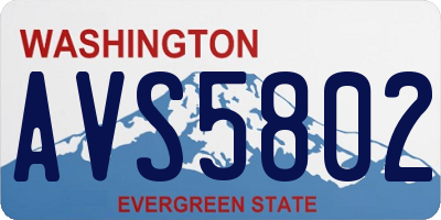WA license plate AVS5802