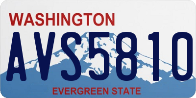 WA license plate AVS5810