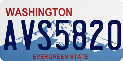 WA license plate AVS5820