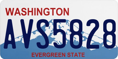 WA license plate AVS5828