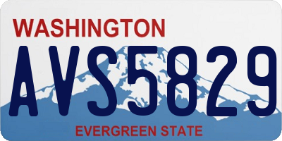 WA license plate AVS5829
