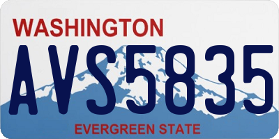 WA license plate AVS5835