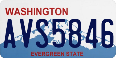 WA license plate AVS5846