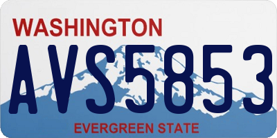WA license plate AVS5853