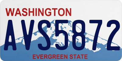 WA license plate AVS5872