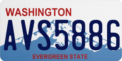 WA license plate AVS5886