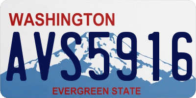 WA license plate AVS5916