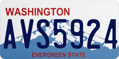 WA license plate AVS5924