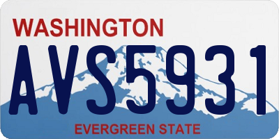 WA license plate AVS5931