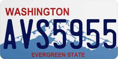 WA license plate AVS5955