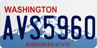 WA license plate AVS5960