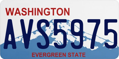 WA license plate AVS5975