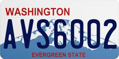 WA license plate AVS6002