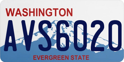 WA license plate AVS6020