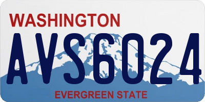 WA license plate AVS6024