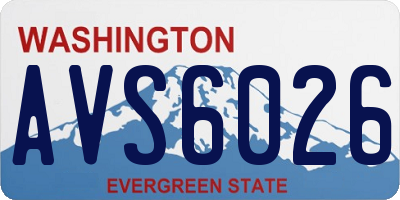 WA license plate AVS6026