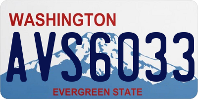WA license plate AVS6033