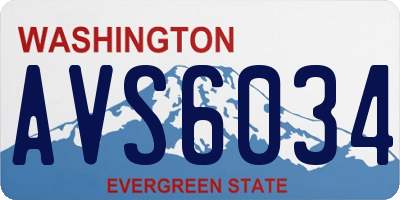 WA license plate AVS6034