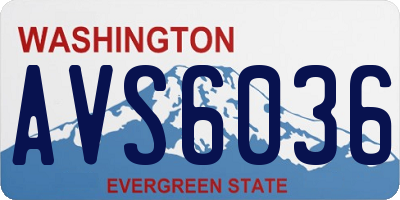 WA license plate AVS6036