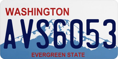 WA license plate AVS6053