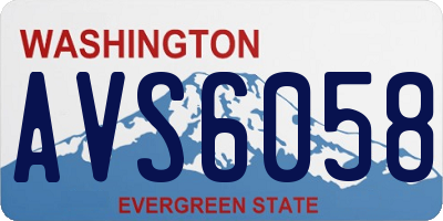WA license plate AVS6058
