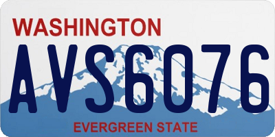 WA license plate AVS6076
