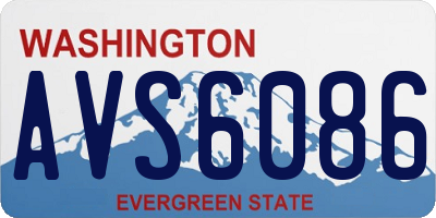 WA license plate AVS6086