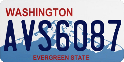WA license plate AVS6087