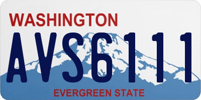 WA license plate AVS6111