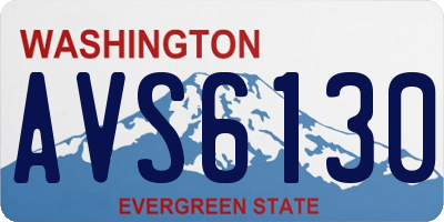 WA license plate AVS6130